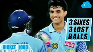 Sourav Gangulys 3 SIXES  3 LOST BALLS  MUST WATCH [upl. by Mcwilliams168]