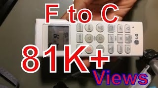 How to change Fahrenheit to Celsius LG remote control air conditioner  F to C [upl. by Creedon]