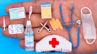 25 DIY BARBIE HACKS  MINIATURE ITEMS for DOCTOR [upl. by Nnylyar621]