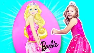 BARBIE GIANT EGG 🎀 Surprise Toys Barbie Goes Camping Camper Barbie Fairy Princess Dream [upl. by Janos]