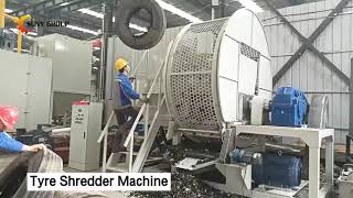 Industrial Tyre Shredder Machine  Waste Tyre Recycling Equipment [upl. by Yllus414]