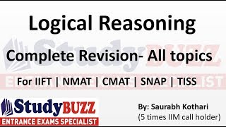 Complete revision of all Logical Reasoning topics for SNAP CMAT NMAT TISSIIFT CET amp SRCC exam [upl. by Loris]