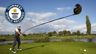 Longest usable golf club  Guinness World Records 2015 [upl. by Mandych]