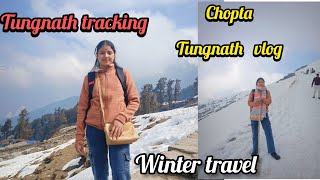 At Mini Switzerland Chopta to tungnath travel vlog winter tracking vlog [upl. by Garrity]