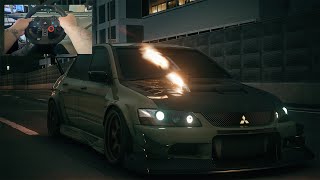 Mitsubishi Lancer Evolution IX Voltex RFtuned  Assetto Corsa Best Car Mod W PopsampBangs [upl. by Nehcterg]