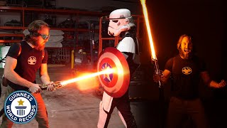 Worlds First Lightsaber  Guinness World Records [upl. by Boleslaw326]