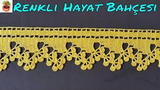 Dantel Havlu Kenarı ve Yastık Ucu Örneği  Anlatımlı Yapılışı  Örgü Dantel Oya El İşi [upl. by Arrej]