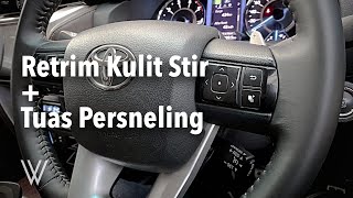 Retrim stir mobil dan tuas persneling cara bongkar dan bungkus ulang cover kulit stir kendaraan [upl. by Thilda616]