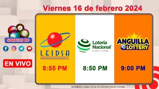 Lotería Nacional LEIDSA y Anguilla Lottery en Vivo 📺│Viernes 16 de febrero 2024 855 PM [upl. by Gersham]