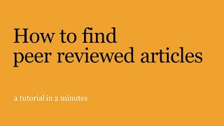 How to find peer reviewed articles new version [upl. by Yankee]