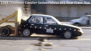 19881994 Chevrolet Cavalier  Pontiac Sunbird FMVSS 301 Rear Crash Test Full Overlap  30 Mph [upl. by Hedvig]