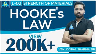 Strength of Materials  Module 1  Hookes law Lecture 2 [upl. by Lemuela]