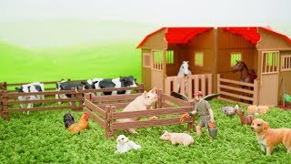 Farm Animals Toys and Farm Barn Playset for Kids [upl. by Siuluj]