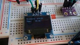 Visuino I2C BMP280 Pressure Temperature Sensor with OLED lcd [upl. by Coulson]