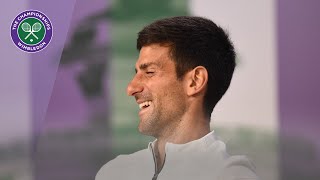 Novak Djokovic Winners Press Conference Wimbledon 2019 [upl. by Ilohcin]