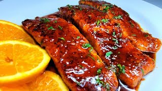 HONEY ORANGE GLAZED SALMON recipe [upl. by Kwei]