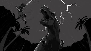 quotThe Main Roadquot JURASSIC PARK illustrated scene [upl. by Eatnoed]