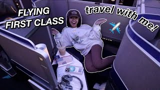 FLYING FIRST CLASS TO NEW YORK  travel with me vlog Nicole Laeno [upl. by Gladis]