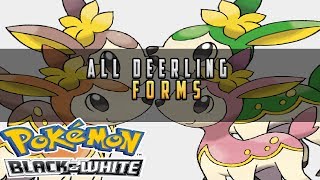 Pokemon Black amp White  All Deerling Forms in every seasons [upl. by Aniham]