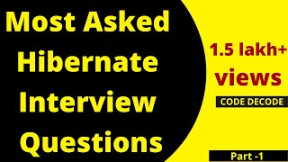 Hibernate Interview Questions and Answers in Java with examples PART 1 MOST ASKED Code Decode [upl. by Juana]