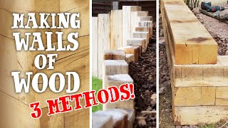 TIMBER SLEEPERS  3 Ways to Build Walls and Raised Beds [upl. by Candis]