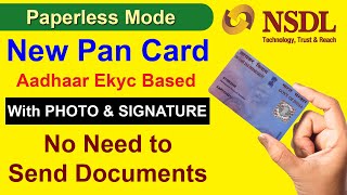 Pan Card From NSDL Portal Through Aadhaar EKYC with Photo amp Signature Upload  Step by Step Process [upl. by Boggs]