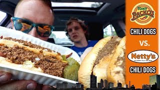 Tony Packos Chili Dog vs Nettys Chili Dog in Toledo Ohio [upl. by Duthie878]