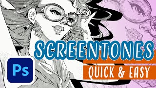 Easy Manga Screentones in Photoshop for Beginners simple step by step [upl. by Kidd]