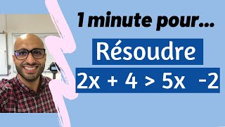 1 minute pour résoudre une inéquation [upl. by Ettener]