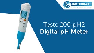 Testo 206pH2 Digital pH Meter  PH Range 0 to 14 pH  Temp Range  0 to 60°C  Instrukart [upl. by Tammi511]