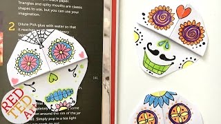 Easy Skull Bookmark DIY  Sugar Skull  Day of the Dead  Halloween [upl. by Adnahc]