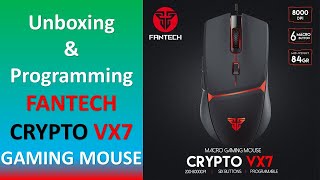 FANTECH CRYPTO VX7 Gaming Mouse Unboxing fantech [upl. by Orgell894]