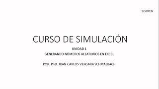 Generando Números Aleatorios en Excel Unidad 1 [upl. by Oakes]