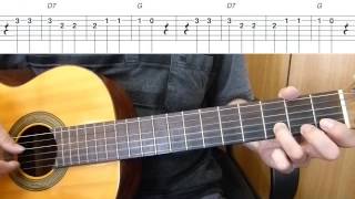 The Mexican Hat Dance Easy Guitar melody tutorial  TAB Guitar lesson [upl. by Garrity]