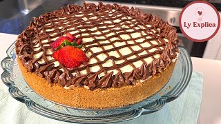 TORTA DE MORANGO COM LEITE NINHO E NUTELLA  RECEITA FÁCIL E DELICIOSA  LY EXPLICA [upl. by Shermie]