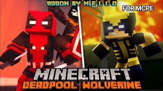 Deadpool and Wolverine addon for Minecraft PE  Minecraft Bedrock [upl. by Alle]