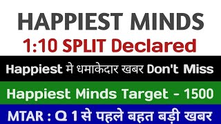 110 SPLIT Declared happiest minds share latest news mtar technologies share latest news [upl. by Angadreme]