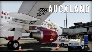 P3D V52 HF1 Fslabs A320214 ILS Approching Auckland of New Zealand [upl. by Faustena]