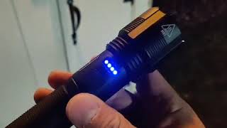 XHP50 LED Rechargeable FlashlightTactical Flashlight Review Excellent quality with wide amp spot bea [upl. by Deadman]