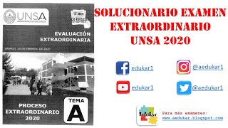 SOLUCIONARIO EXAMEN EXTRAORDINARIO UNSA 2020 [upl. by Aamsa977]