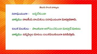 తెలుగు సొంతవాక్యాలు  Sonta Vakyalu with meaning and example [upl. by Doug]