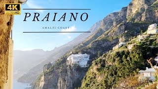 Praiano Amalfi Coast from Above A Stunning Drone View 4K [upl. by Oigaib]