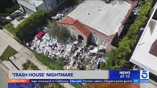 Residents call for action over Los Angeles trash house [upl. by Nos717]