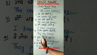 simple present tense  Affirmative sentence grammarshortvideo speakingpractice dailyusesentence [upl. by Eelyrag]