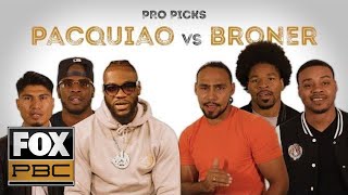 Pros predict who will win between Pacquiao and Broner  PRO PICKS  PBC ON FOX [upl. by Anibas466]