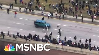 Jeep Drives Through Crowd of Black Lives Matter Protesters in Colorado  MSNBC [upl. by Ymia]