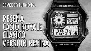 Reseña Casio Royale AE1200WH de Resina Reloj Digital Horario Mundial en Español [upl. by Anirt]