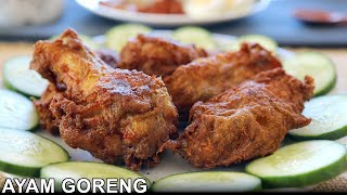 Nasi Lemak Fried Chicken Wings  Ayam Goreng Mamak Resepi Simple [upl. by Aoniak717]