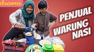 Drama parodi penjual warung nasi  Azka Mecca pretend to play cooking dishes [upl. by Ahtel180]