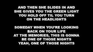 Lyrics Tim McGraw  One of Those Nights New single [upl. by Arata]